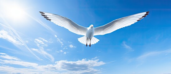 Obraz premium Seagull flying. Creative banner. Copyspace image