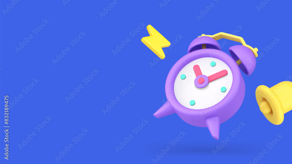 Aufkleber alarm clock ring bell warning reminder call sound notification push tone signal 3d icon vector