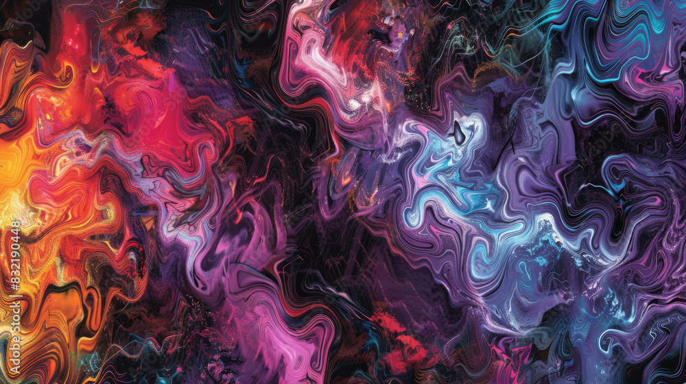 Poster abstract colorful swirling patterns with vibrant hues and textures