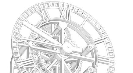 clock graphic symbol 3d illustration	
