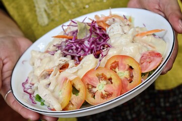 Fresh vegetable salad in the bowl