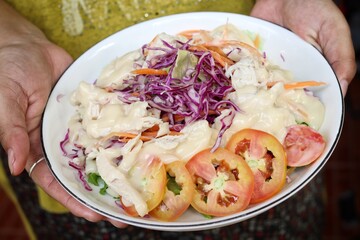 Fresh vegetable salad in the bowl