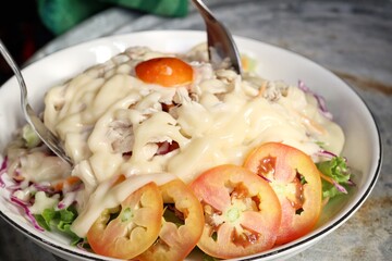 Fresh vegetable salad in the bowl