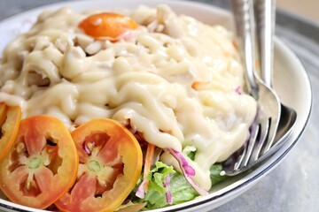 Fresh vegetable salad in the bowl