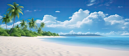 white sand island. Creative banner. Copyspace image