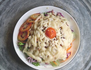 Fresh vegetable salad in the bowl