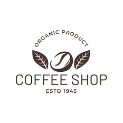 Coffee beans or coffee shop logo vector design template