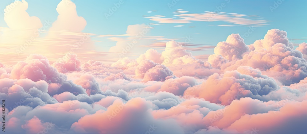 Aufkleber blue sky and cloud pastel style sky and clouds freshness of the new day bright blue background relax