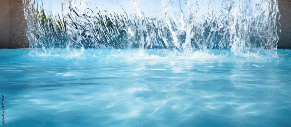 Poster patterns of movement of water in the pool. creative banner. copyspace image