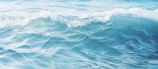 White waves on the surface of the sea. Creative banner. Copyspace image
