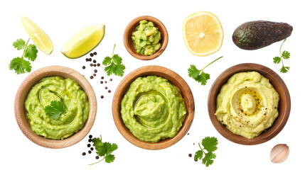 Wooden bowls with guacamole