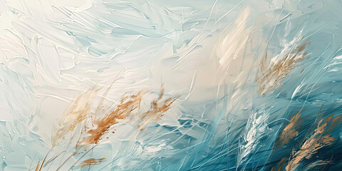 Fototapeta na wymiar Oil paint strokes on wide canvas textured background decorating art painting illustration, generated ai 