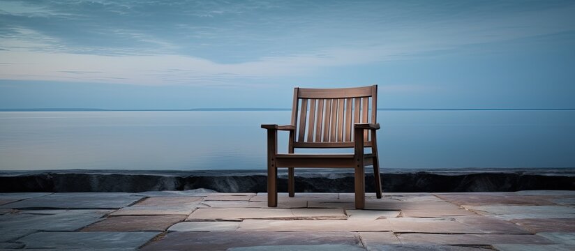 Closeup outdoor chair. Creative banner. Copyspace image