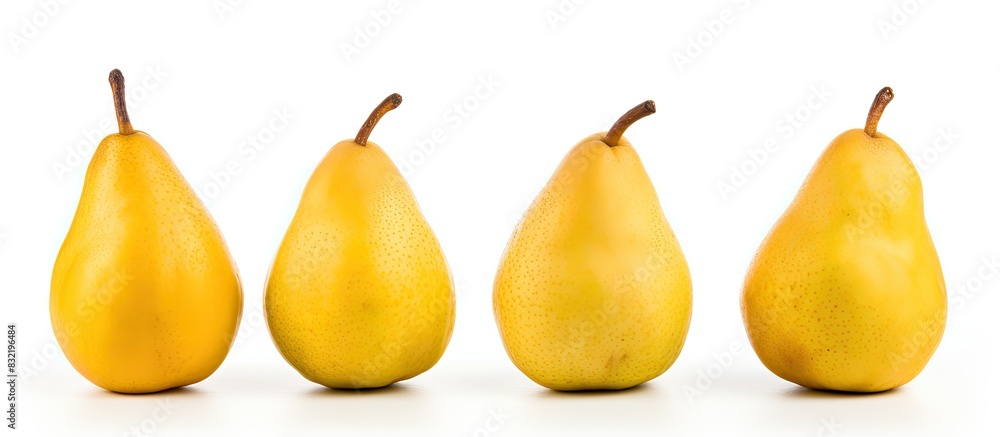 Poster three pears on the white background be different. creative banner. copyspace image