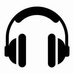  Black headphones icon  vector illustration 