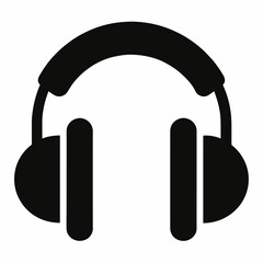  Black headphones icon  vector illustration 