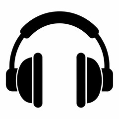  Black headphones icon  vector illustration 