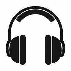 Black headphones vector illustration on a white background 