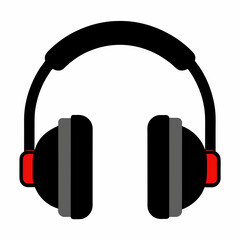 Black headphones vector illustration on a white background 