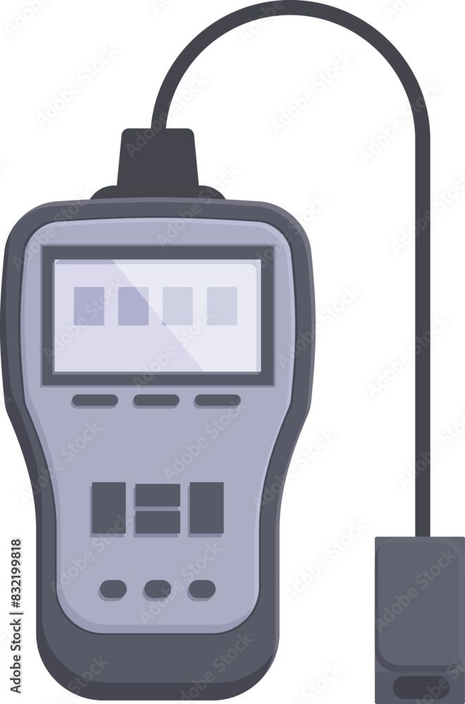 Aufkleber flat design graphic of a digital multimeter with probe, commonly used for electrical testing