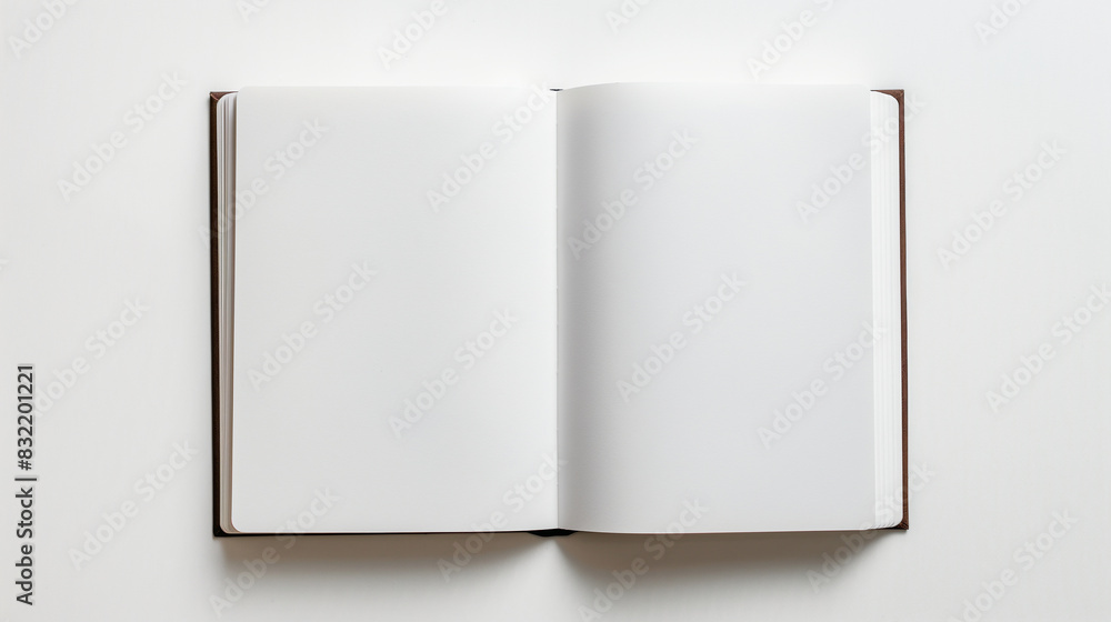 Aufkleber a sleek notepad centered on a white background, with ample space for text surrounding it