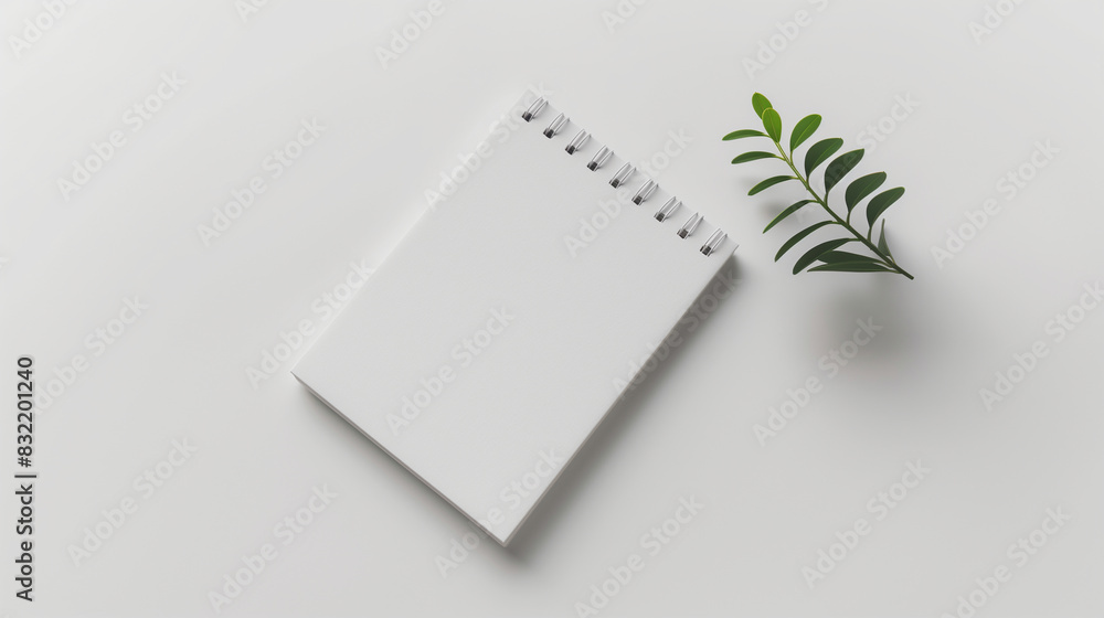 Aufkleber a minimalist notepad placed on a plain white background, creating a clean area for text around it