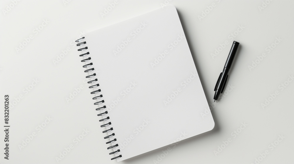 Aufkleber a minimalist notepad placed on a plain white background, creating a clean area for text around it