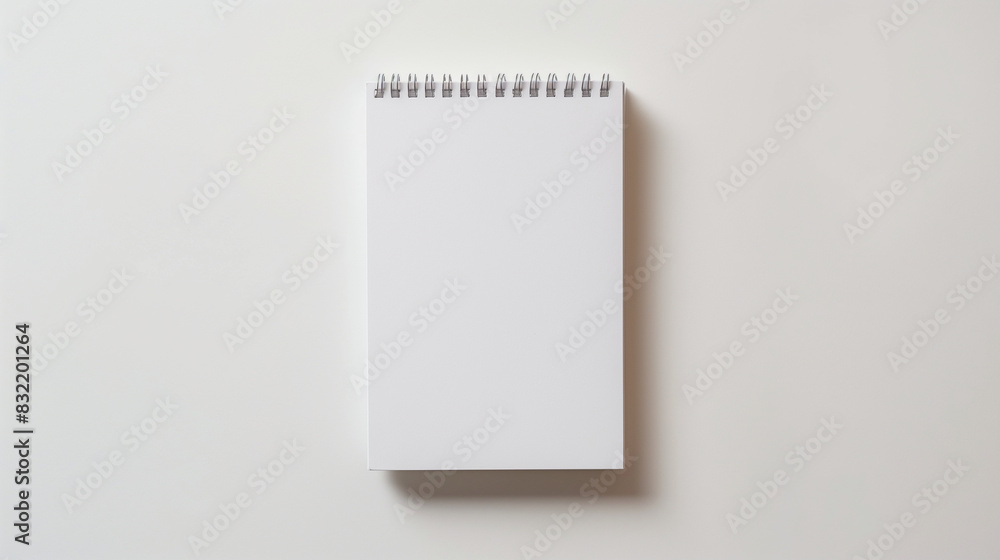 Aufkleber a sleek notepad centered on a white background, with ample space for text surrounding it