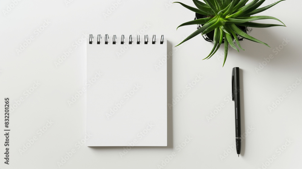 Aufkleber a minimalist notepad placed on a plain white background, creating a clean area for text around it