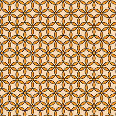 Textile ready enchanting print, swimwear fabric, wallpaper, wrapping. Orange vibrant boho chic summer design. Hand drawn mosaic seamless 