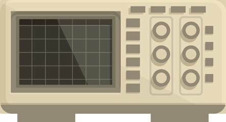 Detailed vintage oscilloscope illustration on isolated white background. With historical and professional value