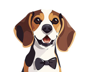 smiling cute funny beagle dog  isolated on white background.