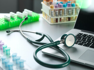 Health Check, Doctors desk during health screening appointment.