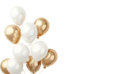 White gold birthday balloons