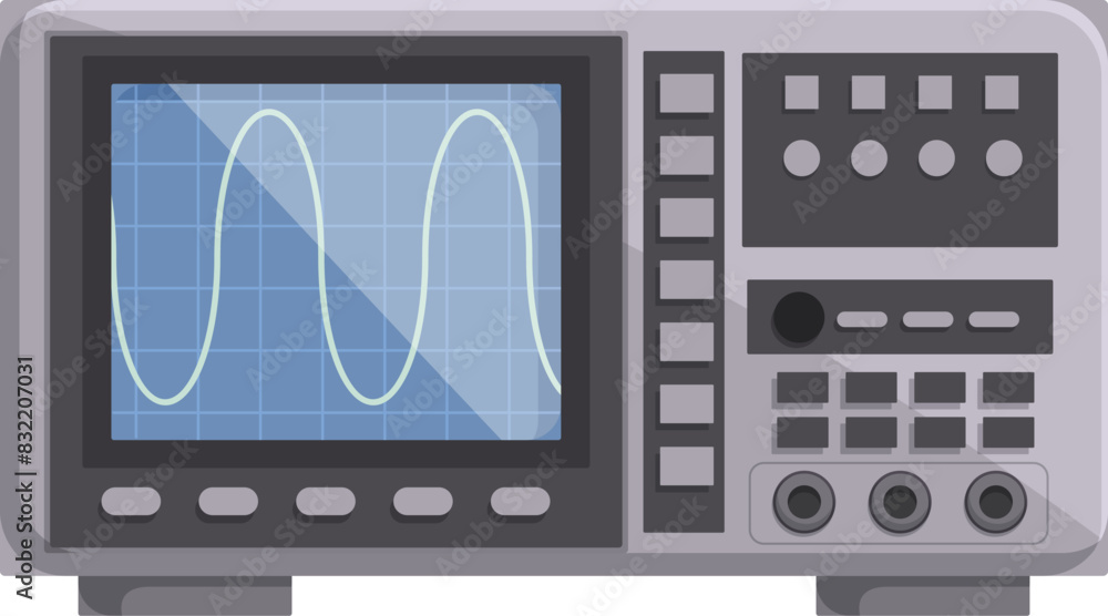 Aufkleber flat design vector of a digital oscilloscope used for electronic signal analysis