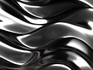 Abstract grey metallic wavy aluminium background. Wavy silver design