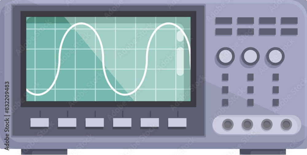 Aufkleber modern digital oscilloscope vector illustration for electronics signal analysis and measurement equi