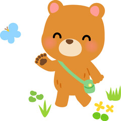 散歩するクマのキャラクター