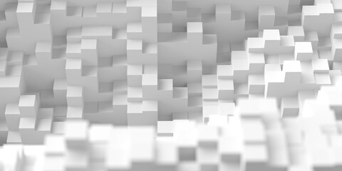 White monochrome blocks background. Minimalistic tile design