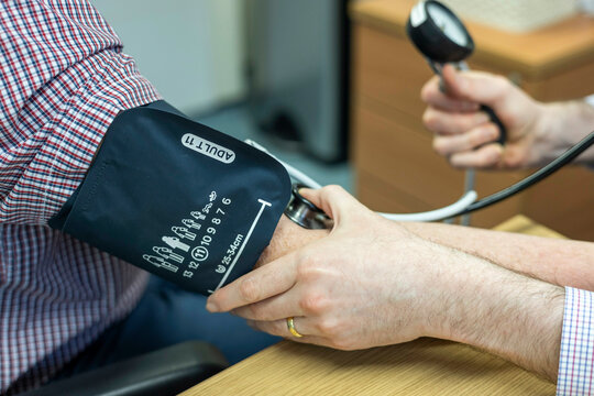 Blood pressure measurement in progress