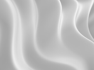 Folded textile white cloth. Abstract white background with smooth lines