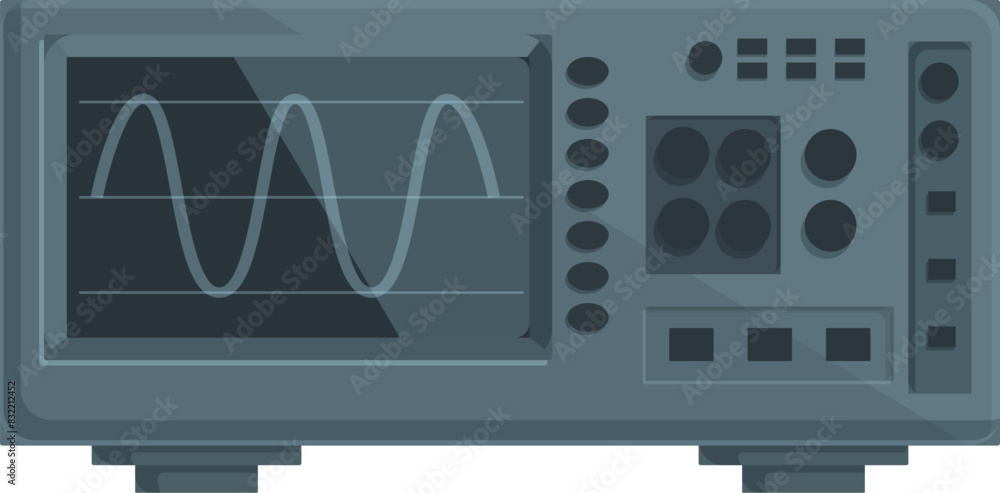 Aufkleber detailed digital oscilloscope vector illustration with modern graphical interface for electronic sig