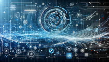 Digital Background for Tech Processes and AI