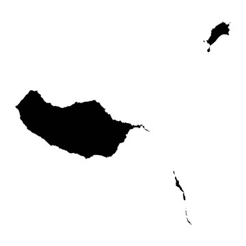 Madeira map, administrative division of Portugal. Vector illustration.