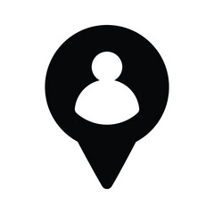 Grab this amazing icon of user location in editable style