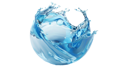 water liquid splash in sphere shape
