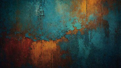 Textured grunge background in vibrant colors.