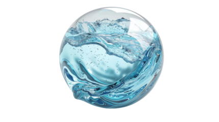 water liquid splash in sphere shape