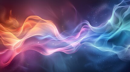 Fototapeta premium Beautiful abstract and smooth gradient with slight noise, wallpaper, blending from a cool greens to blues and purples, subtle highlights of pink