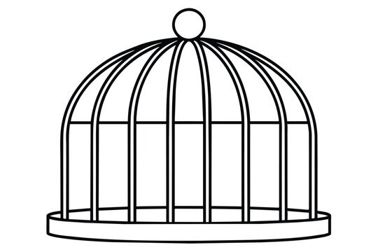 recommend clip art: Cage line art vector illustration